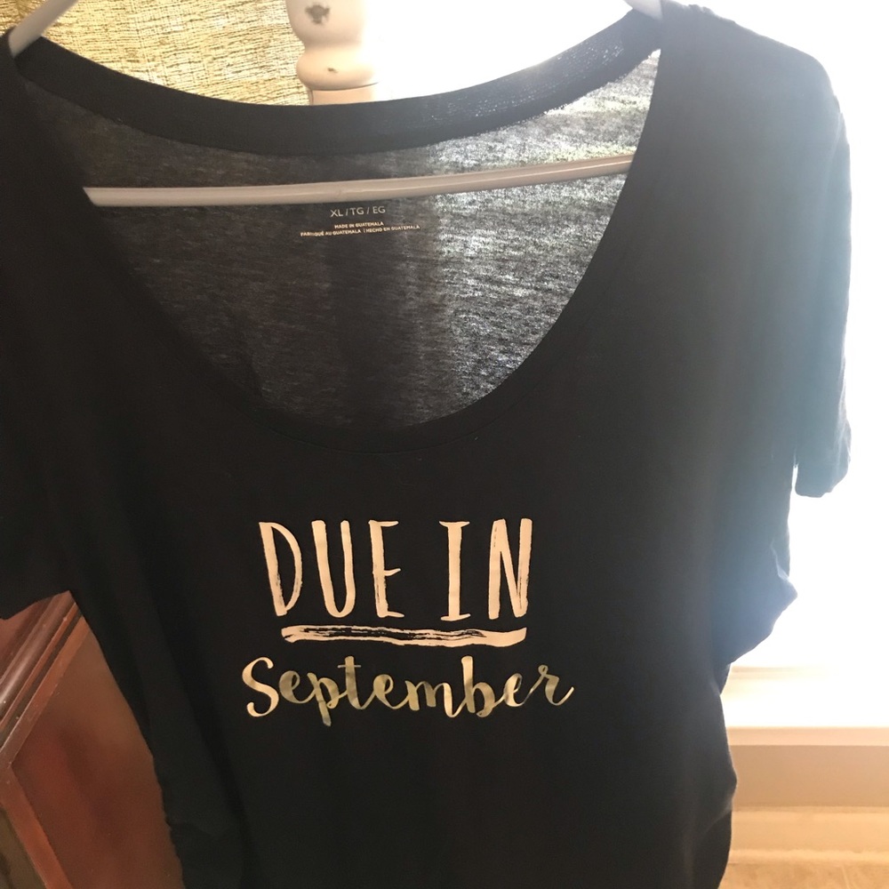 Motherhood “ due in” maternity top